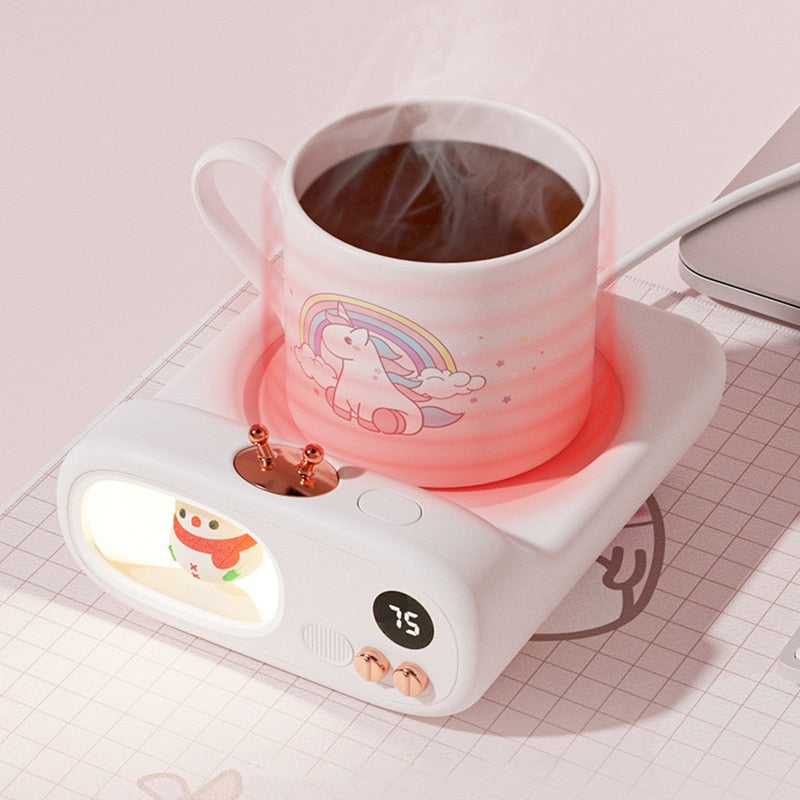 Warmfell™ Cute Animal Mug Warmer Coaster with 20W Thermostat Plate