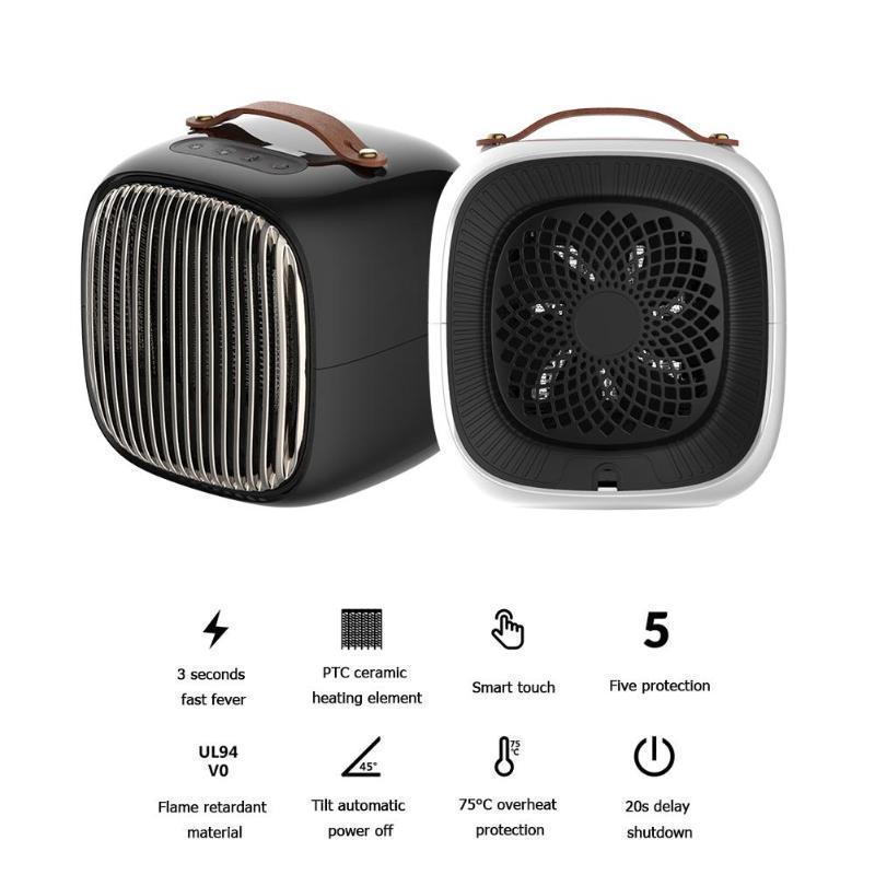Warmfell™ Compact Ceramic Heater with 3 Settings &amp; Carry Handle