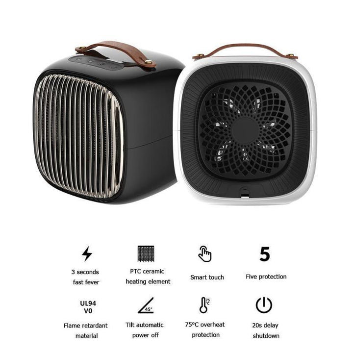Warmfell™ Compact Ceramic Heater with 3 Settings &amp; Carry Handle