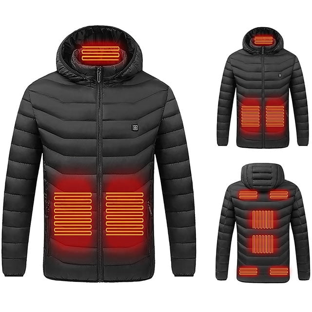 Warmfell™ Hooded Heated Puffer Jacket with 9 Heating Zones