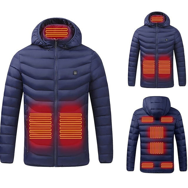 Warmfell™ Hooded Heated Puffer Jacket with 9 Heating Zones