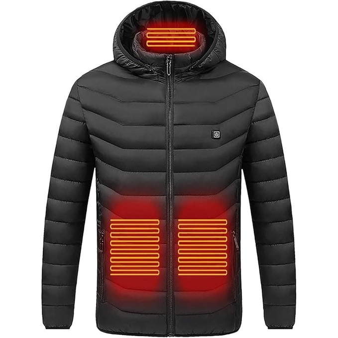 Warmfell™ Hooded Heated Puffer Jacket with 9 Heating Zones