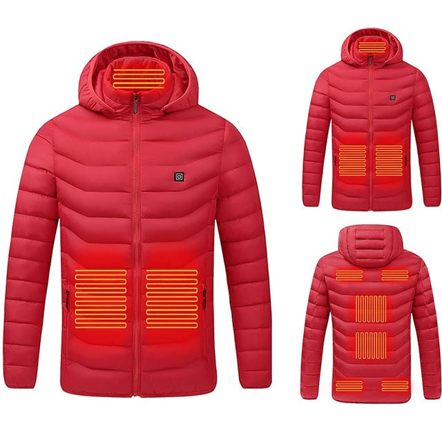 Warmfell™ Hooded Heated Puffer Jacket with 9 Heating Zones