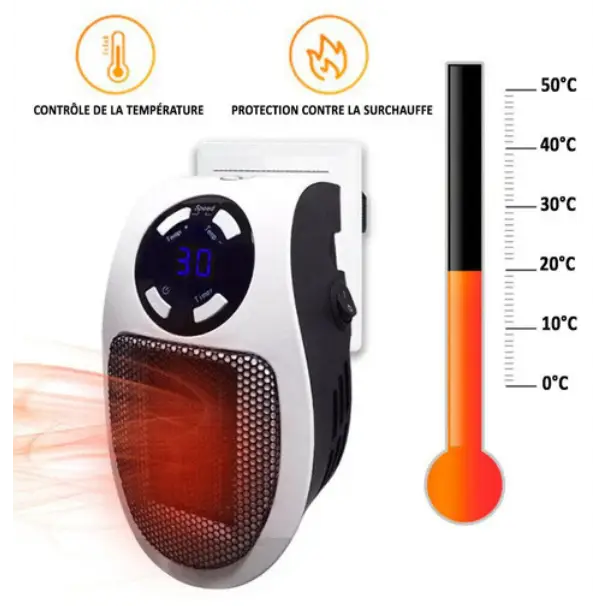 Warmfell™ Compact Ceramic Heater with Timer and LED Display