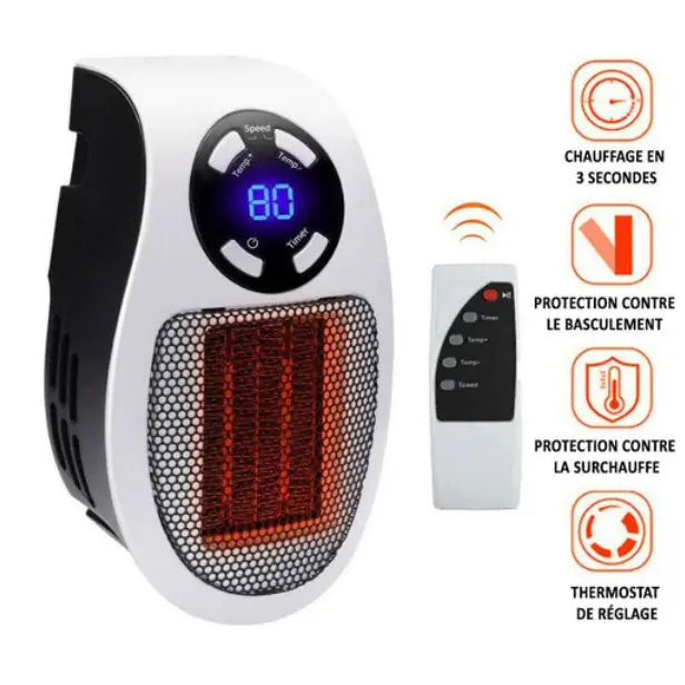 Warmfell™ Compact Ceramic Heater with Timer and LED Display