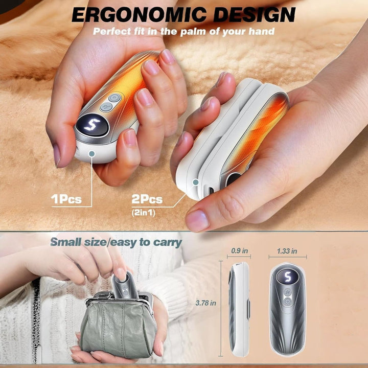 Warmfell™ Rechargeable Hand Warmers Set of 2 with Five Heat Settings