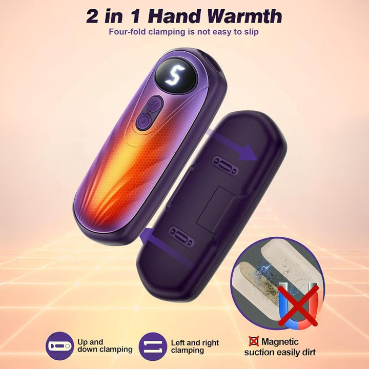 Warmfell™ Rechargeable Hand Warmers Set of 2 with Five Heat Settings