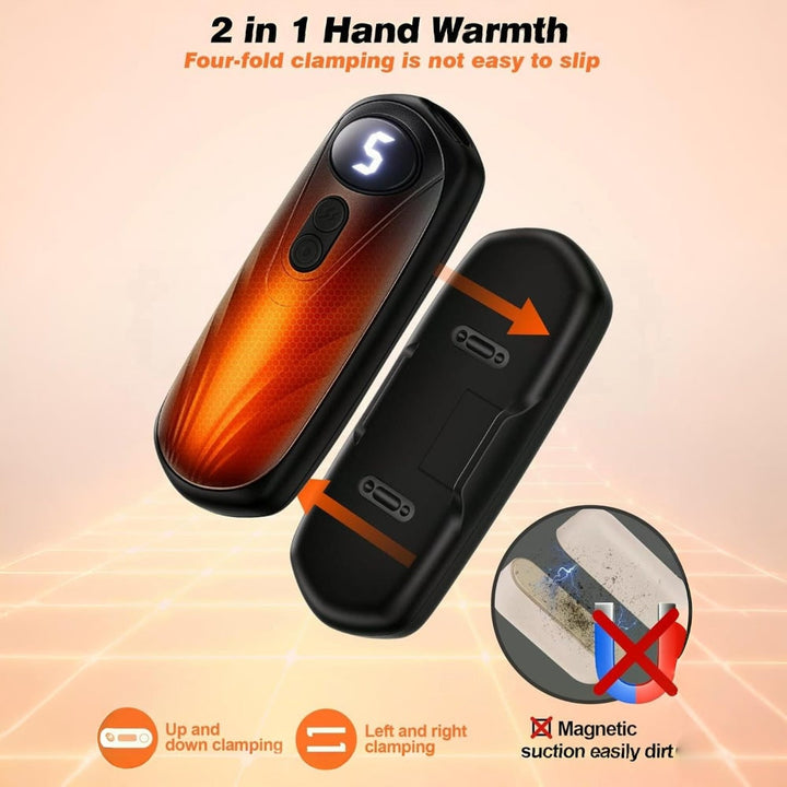Warmfell™ Rechargeable Hand Warmers Set of 2 with Five Heat Settings