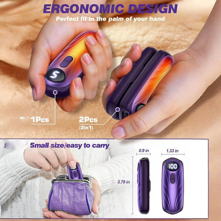 Warmfell™ Rechargeable Hand Warmers Set of 2 with Five Heat Settings