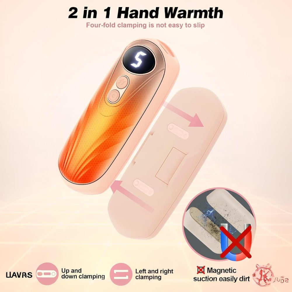 Warmfell™ Rechargeable Hand Warmers Set of 2 with Five Heat Settings