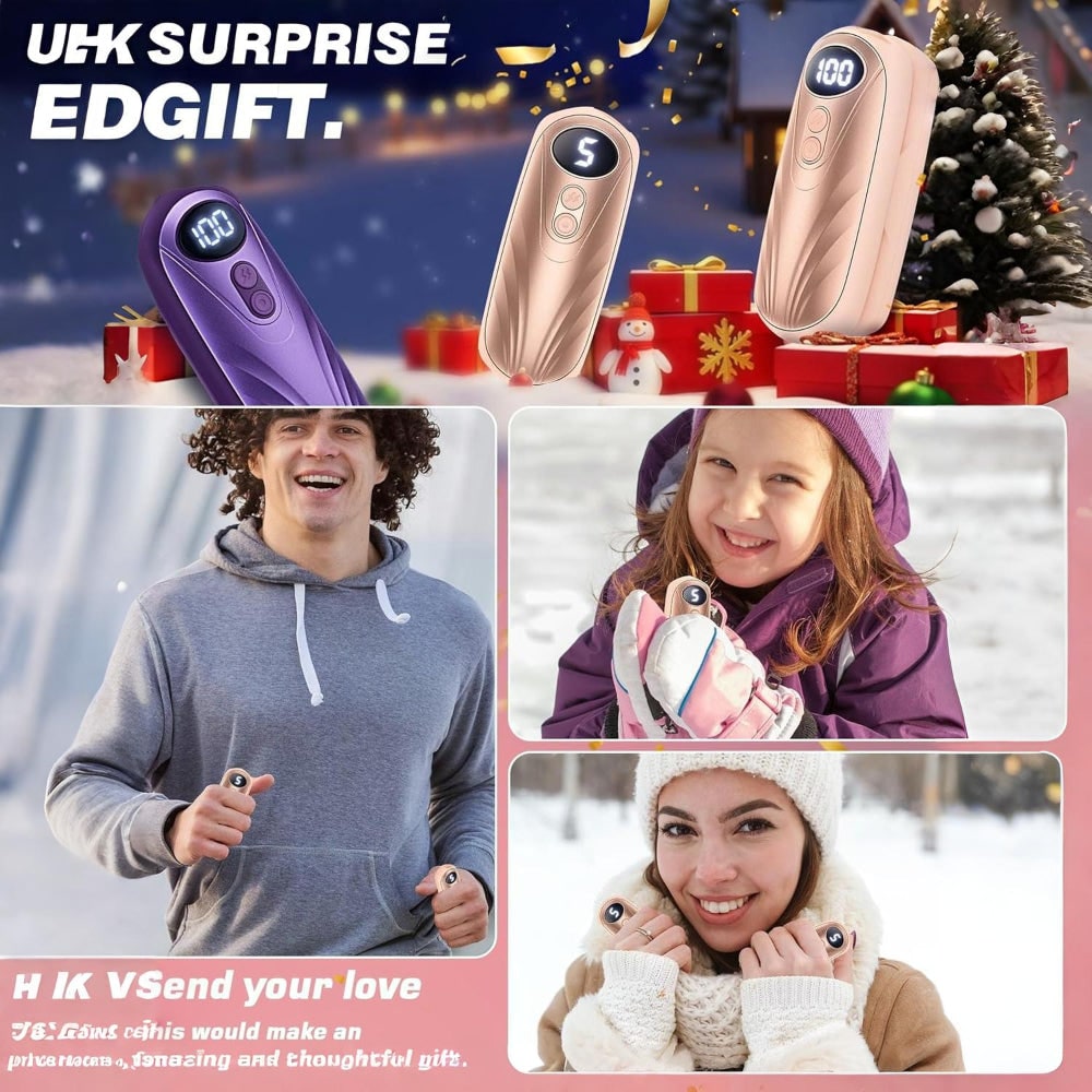 Warmfell™ Rechargeable Hand Warmers Set of 2 with Five Heat Settings
