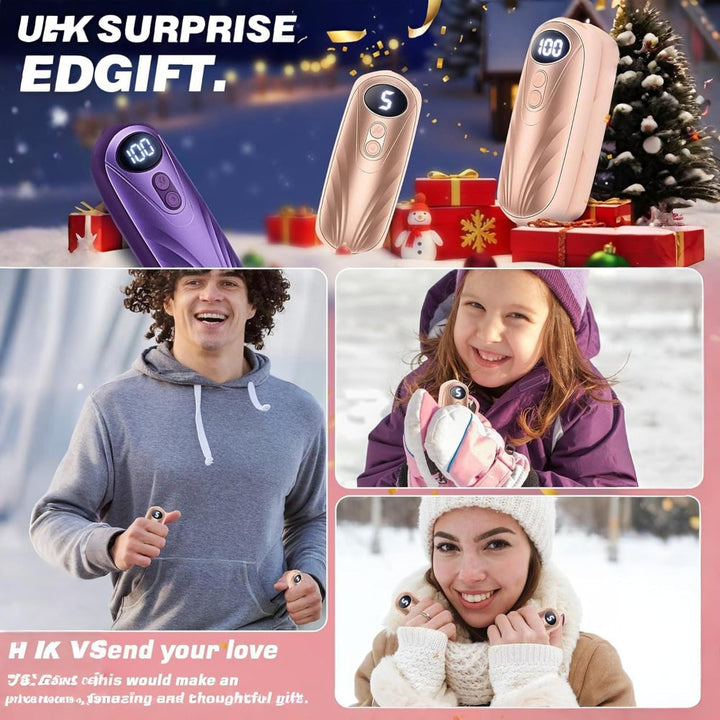 Warmfell™ Rechargeable Hand Warmers Set of 2 with Five Heat Settings