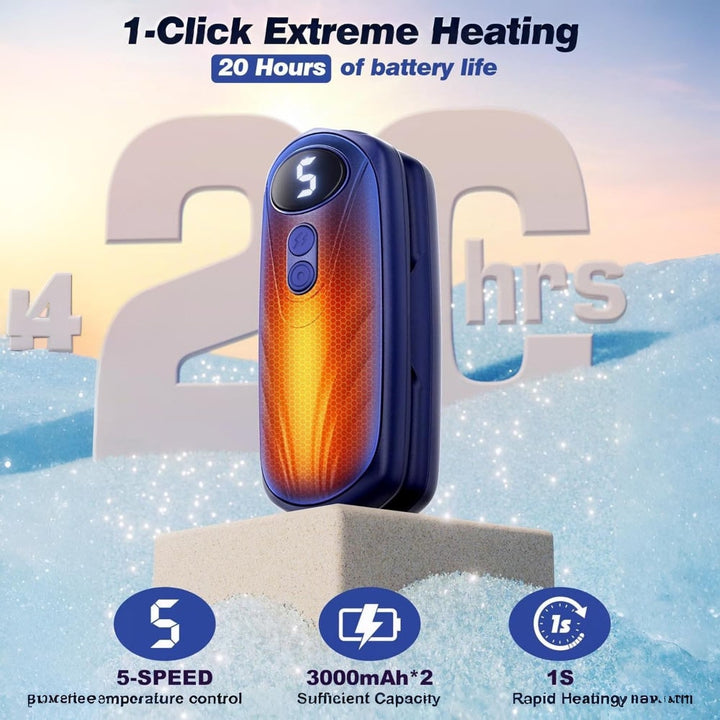 Warmfell™ Rechargeable Hand Warmers Set of 2 with Five Heat Settings