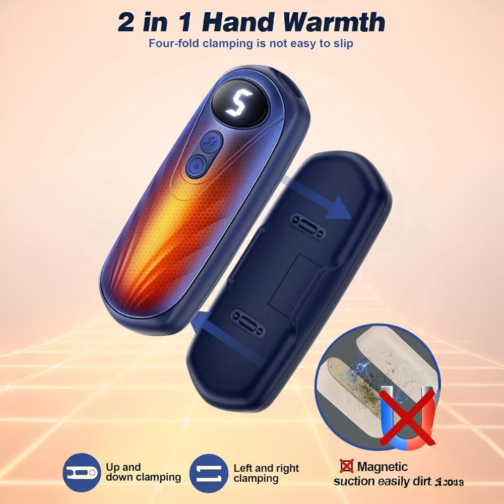 Warmfell™ Rechargeable Hand Warmers Set of 2 with Five Heat Settings