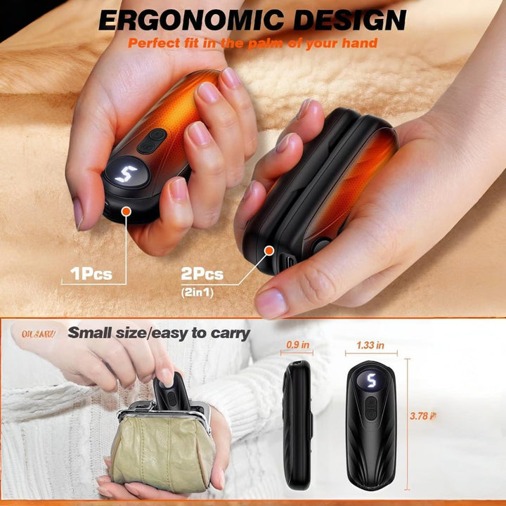 Warmfell™ Rechargeable Hand Warmers Set of 2 with Five Heat Settings