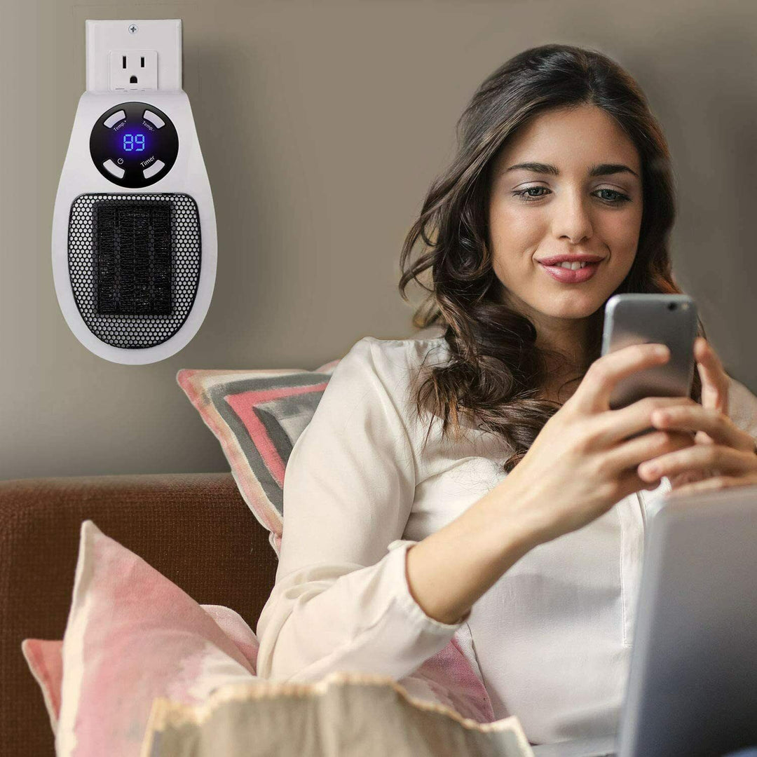 Warmfell™ Mini Wall Socket Heater with Timer and LCD Display