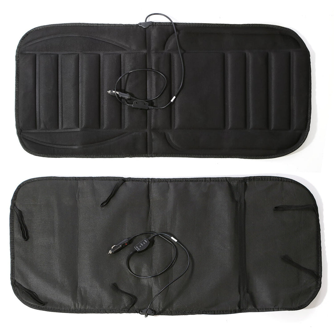 Warmfell™ 12V Heated Seat Cushion with Back Support and Memory Foam
