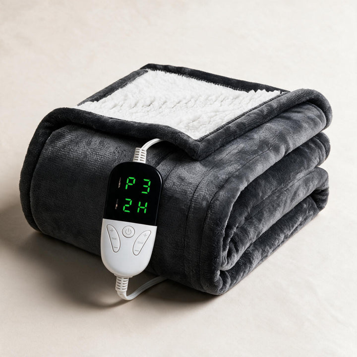 Warmfell™ Sherpa Heated Throw with 6 Heat Settings and Timer