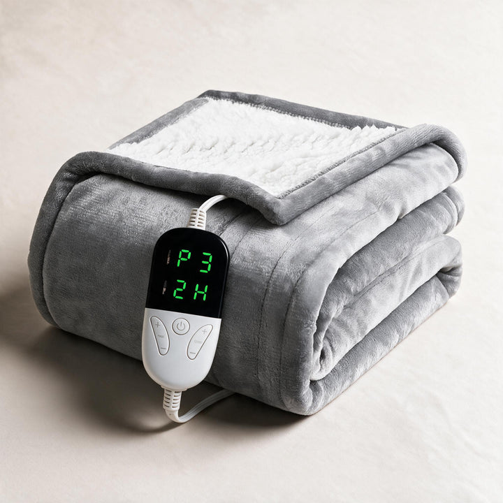 Warmfell™ Sherpa Heated Throw with 6 Heat Settings and Timer