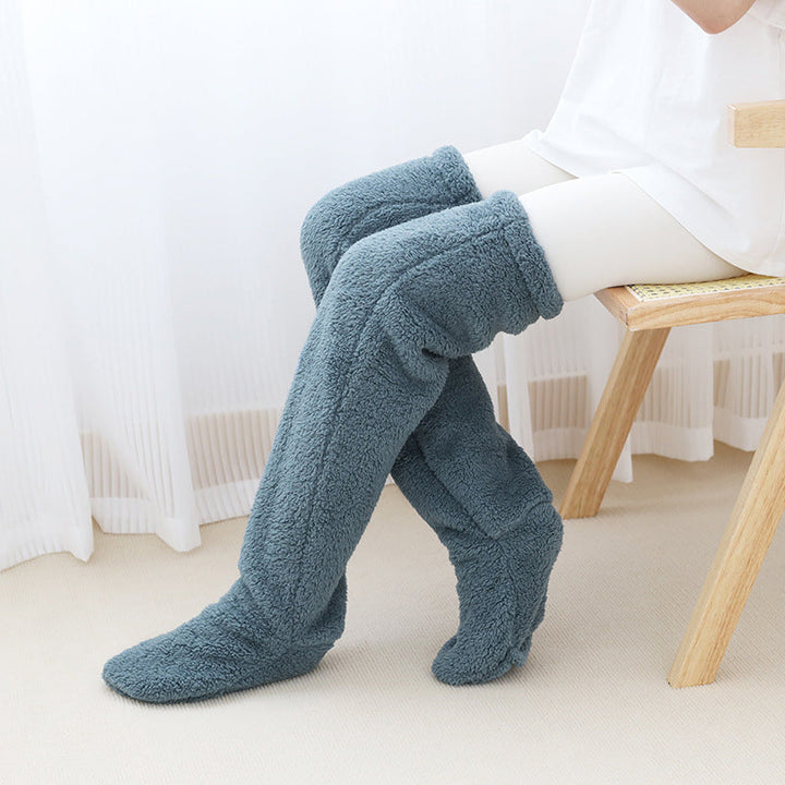 Warmfell™ Fluffy Long Knee Warmer Socks with Open-Toe Design