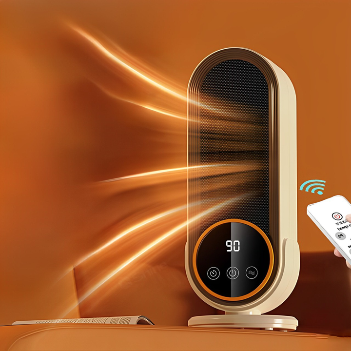 Warmfell™ Compact Ceramic Heater with Remote Control and Two Power Levels