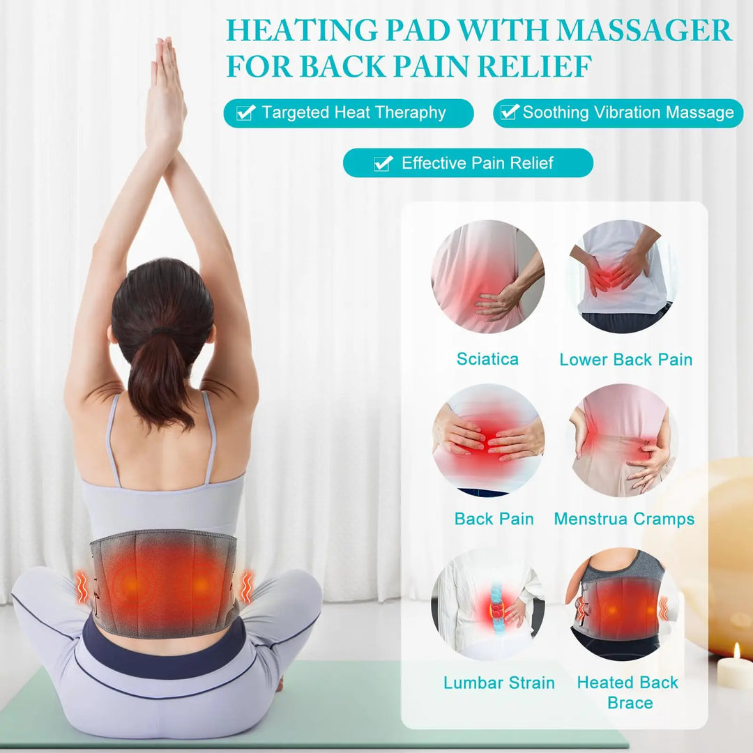 Warmfell™ Heated Lower Back Massager Belt with Red Light
