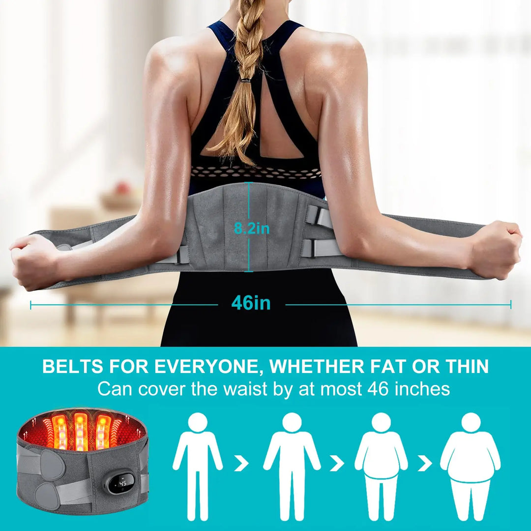 Warmfell™ Heated Lower Back Massager Belt with Red Light