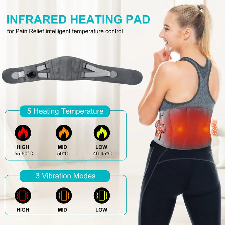 Warmfell™ Heated Lower Back Massager Belt with Red Light