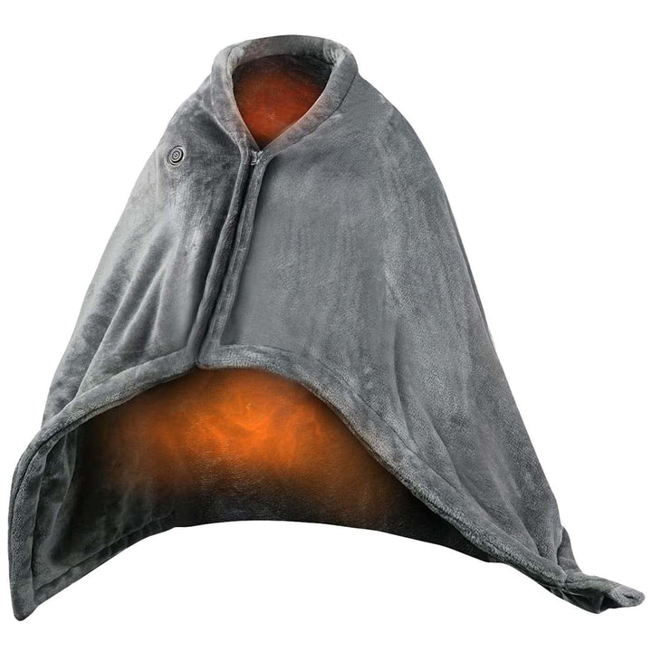 Warmfell™ USB Heated Shawl Blanket with Zip and Power Bank Pocket