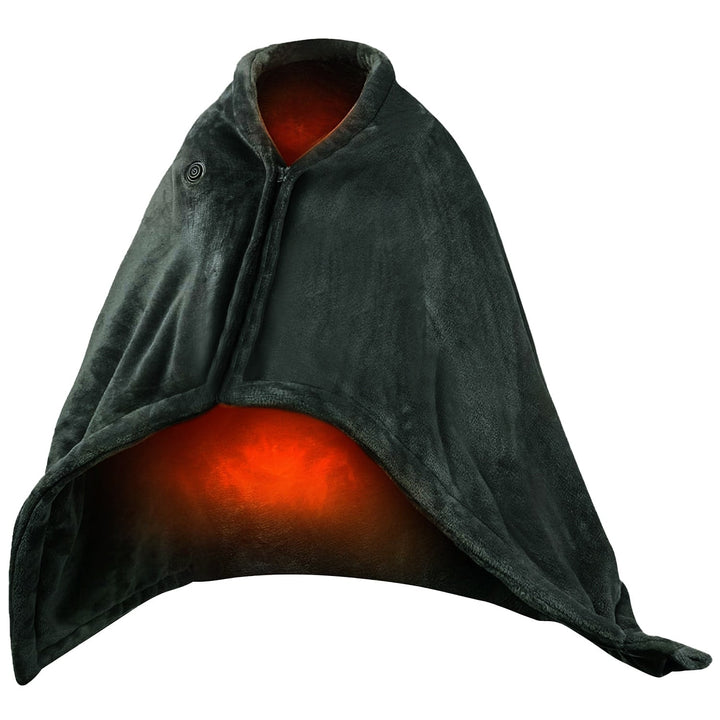 Warmfell™ USB Heated Shawl Blanket with Zip and Power Bank Pocket