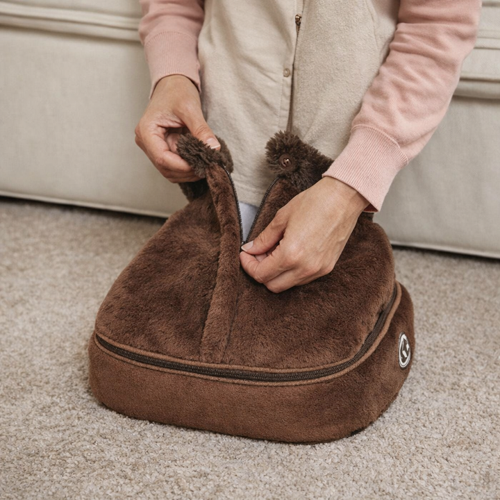 Warmfell™ Plush Heated Foot Massager with Shiatsu Vibration